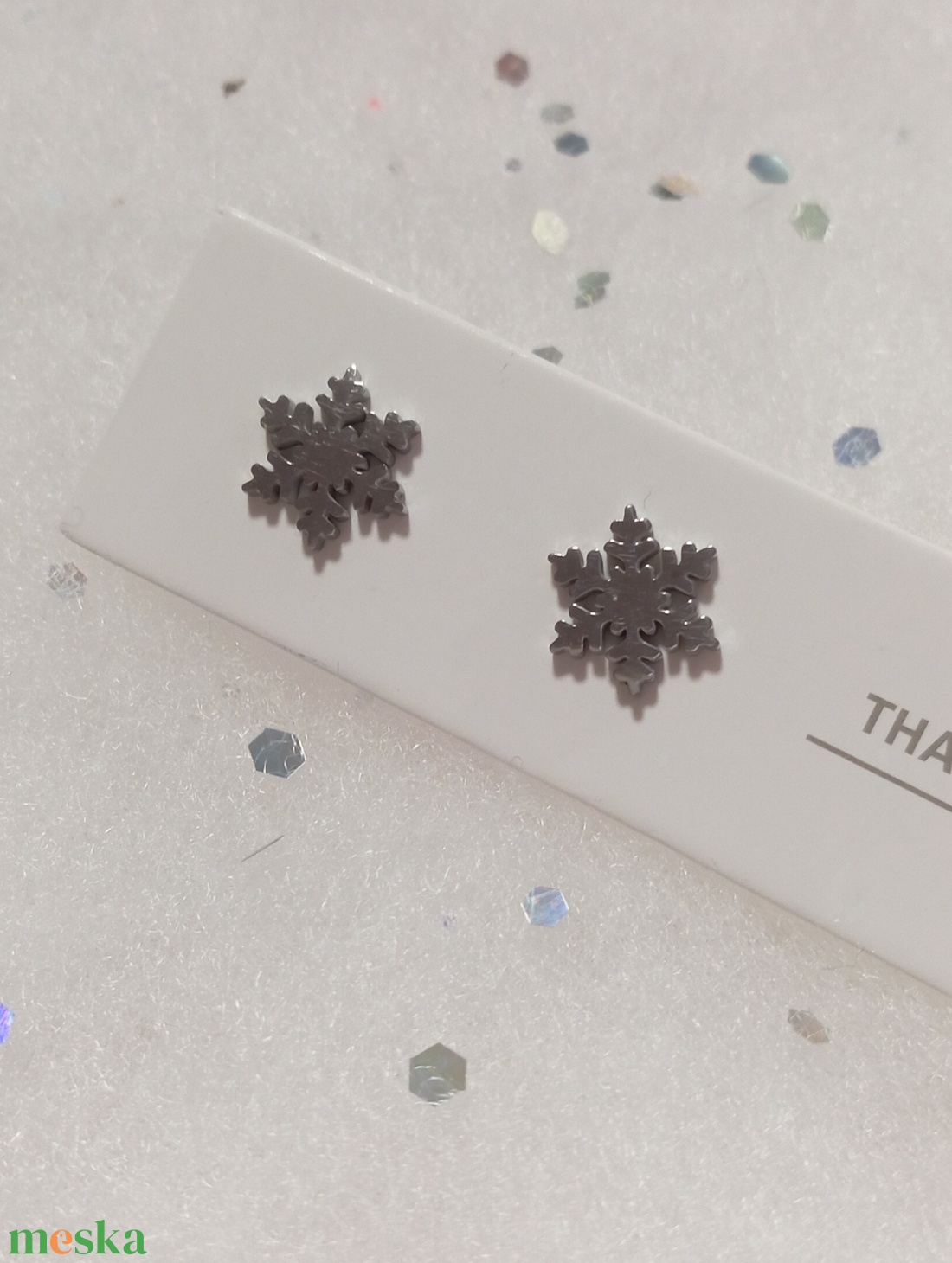 Nemesacél Csodaszép hópihe  bedugós fülbevaló kávé bögre  - ékszer - fülbevaló - pötty fülbevaló - Meska.hu