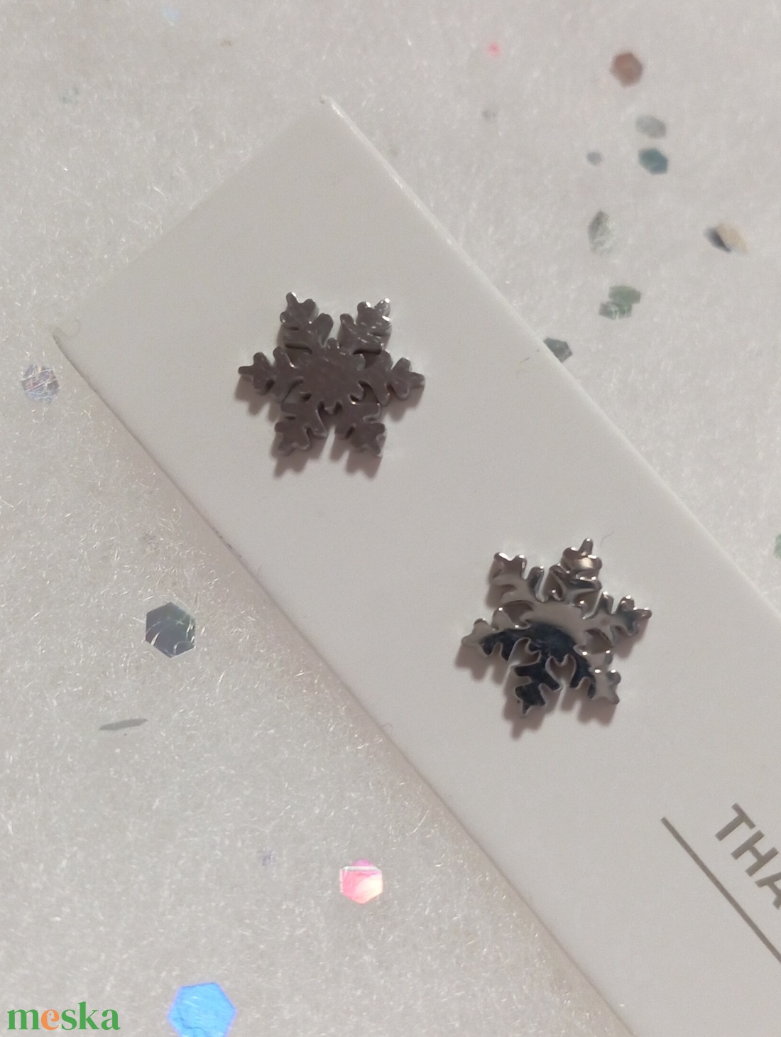 Nemesacél Csodaszép hópihe  bedugós fülbevaló kávé bögre  - ékszer - fülbevaló - pötty fülbevaló - Meska.hu