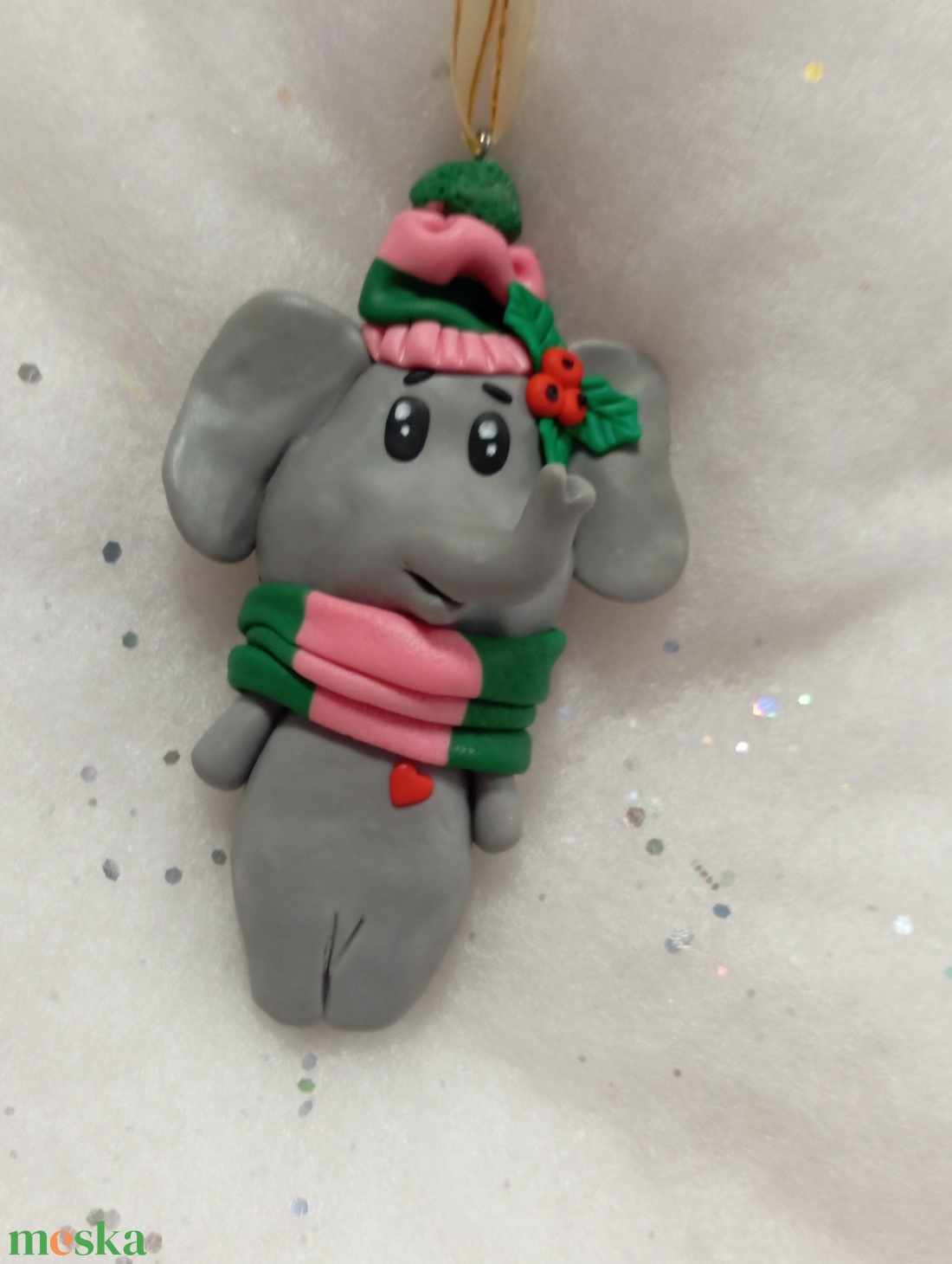 Elefáni Karácsonyfadísz gyermekbarát karácsonyfa dísz, karácsonyi dekor  - karácsony - karácsonyi lakásdekoráció - karácsonyfadíszek - Meska.hu