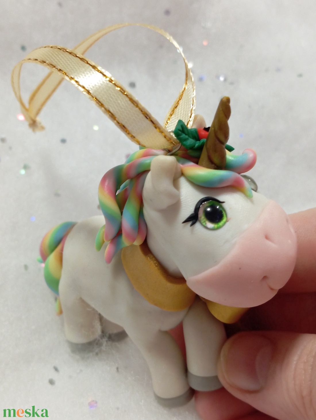 Csoda patás unikornis Karácsonyfadísz gyermekbarát karácsonyfa dísz, karácsonyi dekor  - karácsony - karácsonyi lakásdekoráció - karácsonyfadíszek - Meska.hu