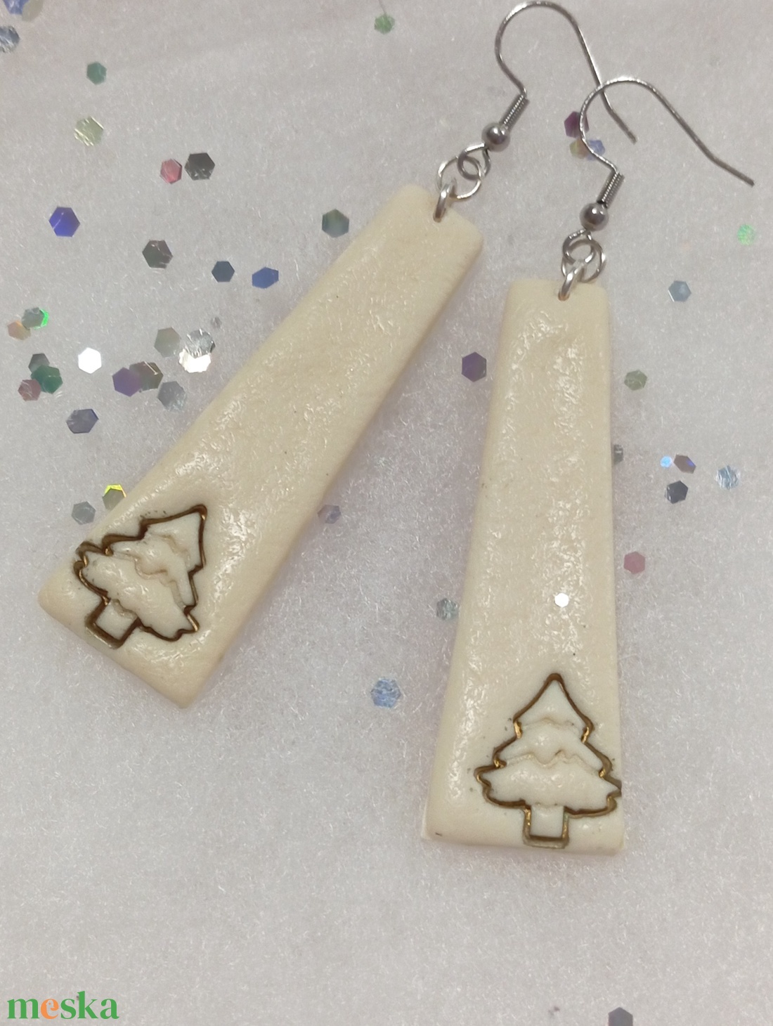 Elegáns Ünnepi minimalista   fülbevaló   - ékszer - fülbevaló - lógó fülbevaló - Meska.hu