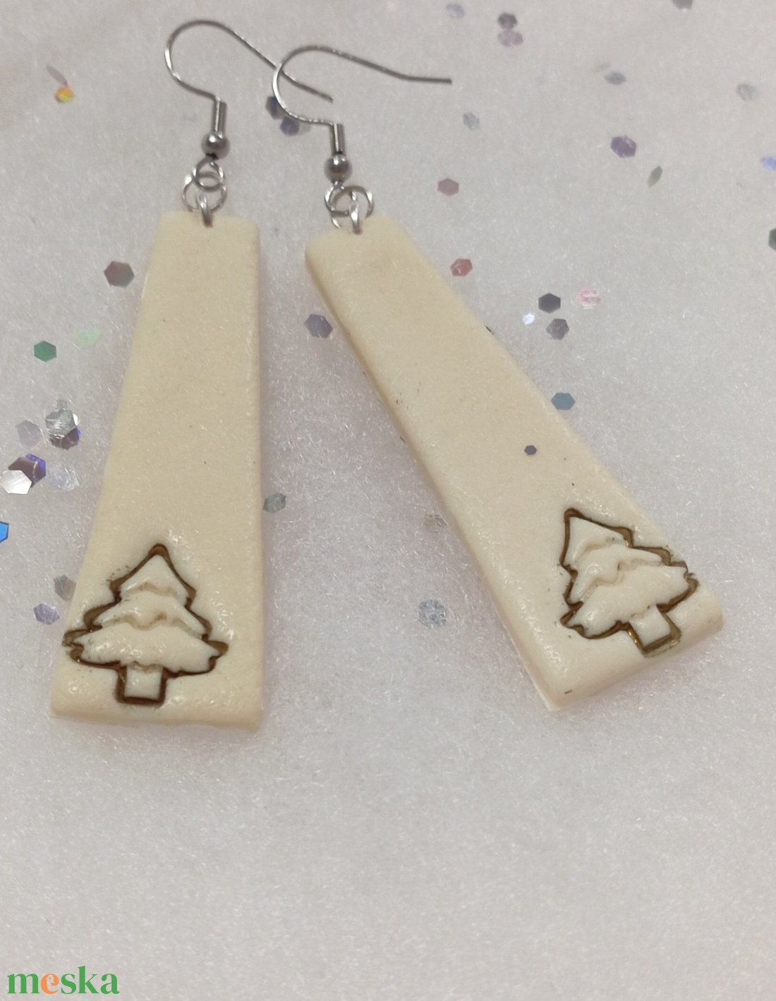 Elegáns Ünnepi minimalista   fülbevaló   - ékszer - fülbevaló - lógó fülbevaló - Meska.hu