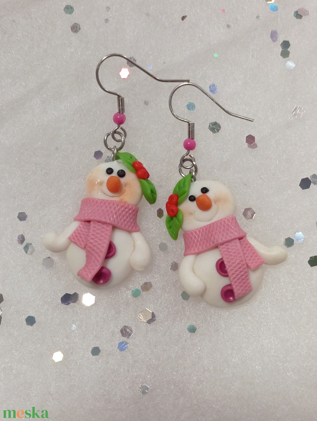 Cuki Hóemberke sállal fülbevaló   - ékszer - fülbevaló - lógó fülbevaló - Meska.hu
