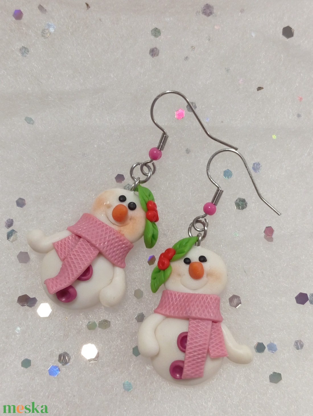 Cuki Hóemberke sállal fülbevaló   - ékszer - fülbevaló - lógó fülbevaló - Meska.hu
