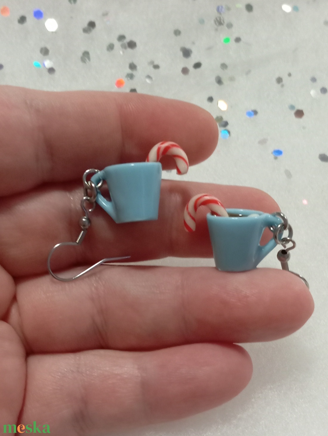 Karácsonyi forrócsoki fülbevaló   - ékszer - fülbevaló - lógó fülbevaló - Meska.hu