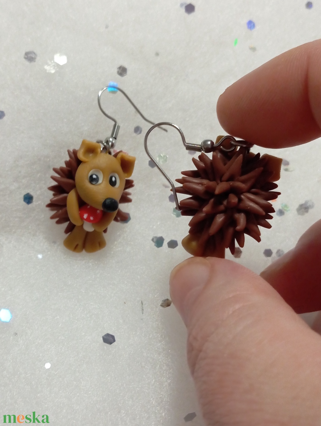 Süni fülbevaló  - ékszer - fülbevaló - lógó fülbevaló - Meska.hu