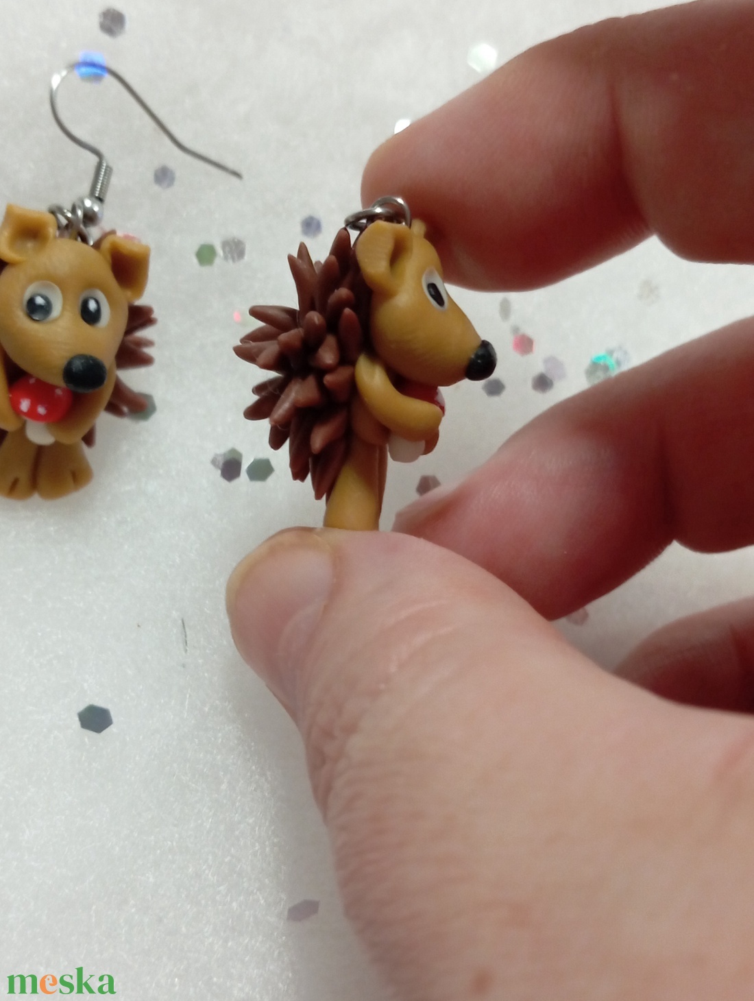 Süni fülbevaló  - ékszer - fülbevaló - lógó fülbevaló - Meska.hu