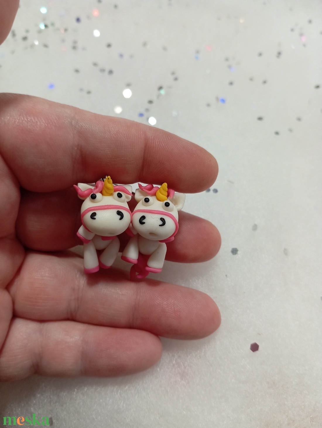 Unikornis  fülbevaló  - ékszer - fülbevaló - lógó fülbevaló - Meska.hu