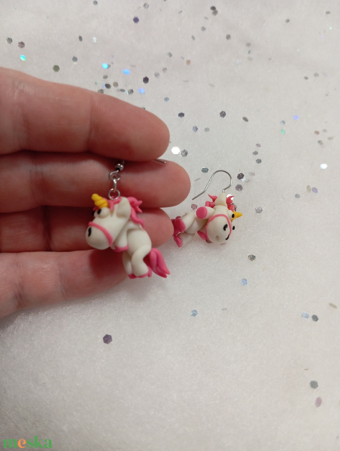 Unikornis  fülbevaló  - ékszer - fülbevaló - lógó fülbevaló - Meska.hu