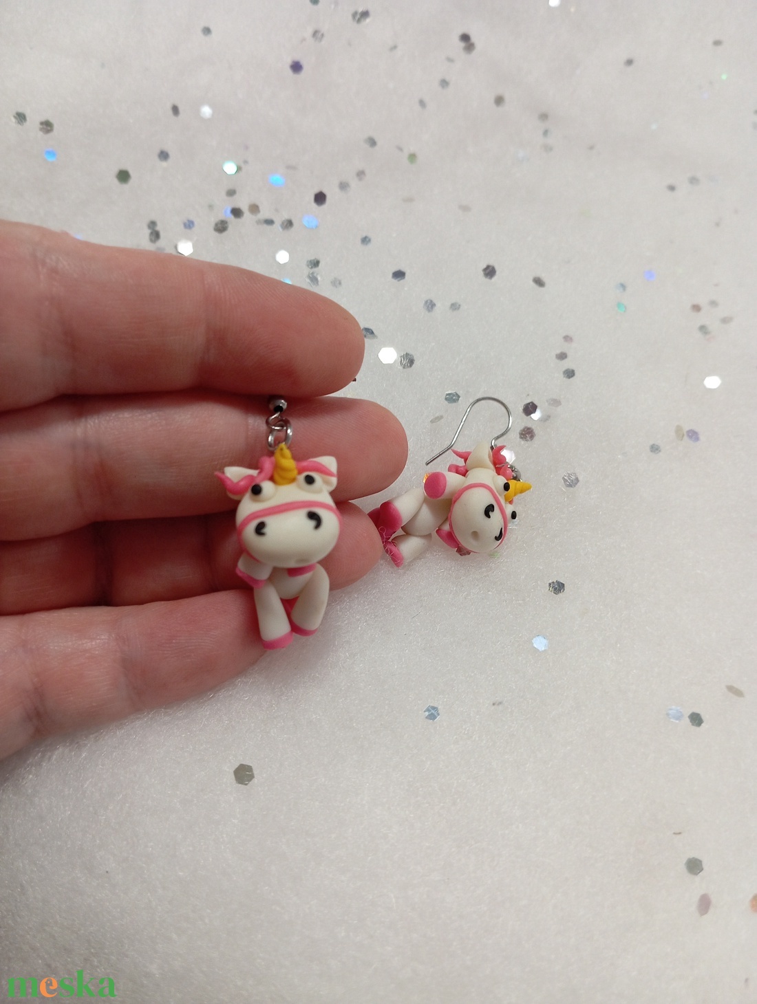 Unikornis  fülbevaló  - ékszer - fülbevaló - lógó fülbevaló - Meska.hu