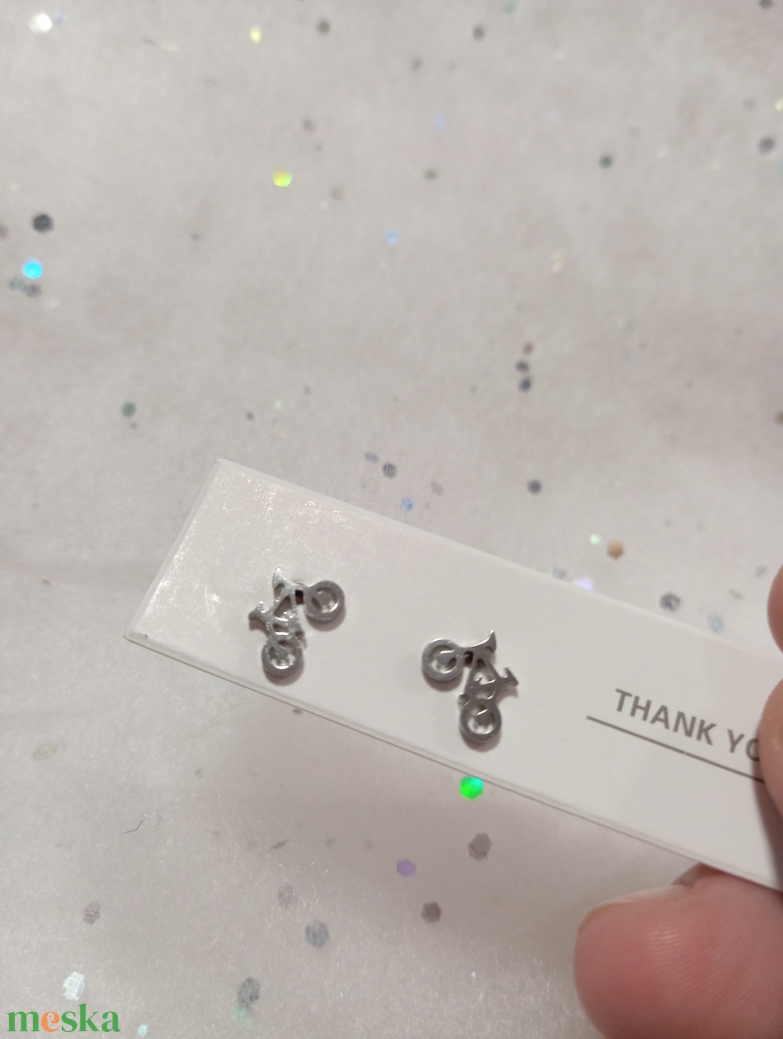 Bicikli bringa bedugós fülbevaló   - ékszer - fülbevaló - pötty fülbevaló - Meska.hu