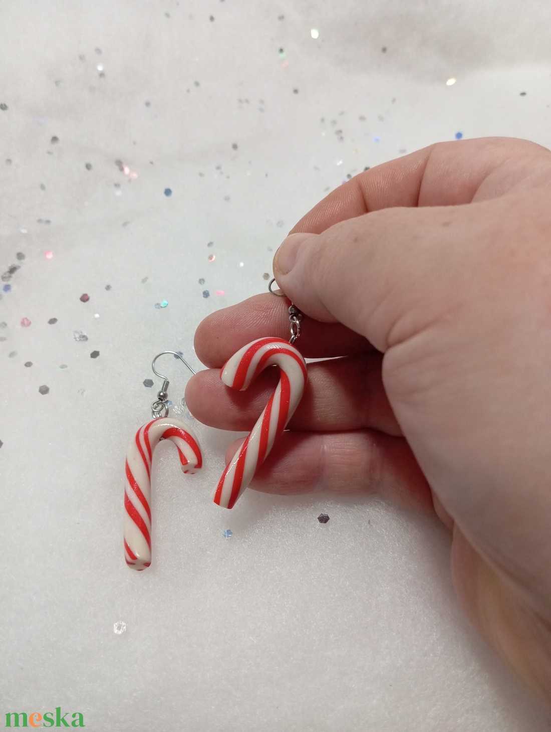 Nagy cukorpálca   fülbevaló   - ékszer - fülbevaló - lógó fülbevaló - Meska.hu
