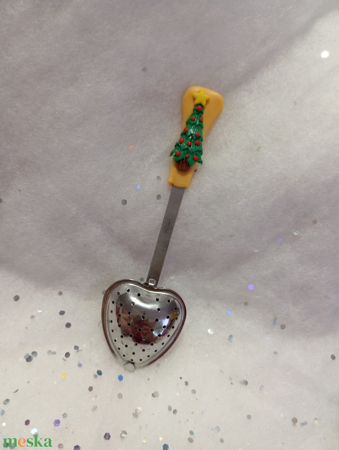 Karácsonyfa  tea áztató szivecske - otthon & életmód - konyhafelszerelés, tálalás - tálalás - bögre & csésze - Meska.hu