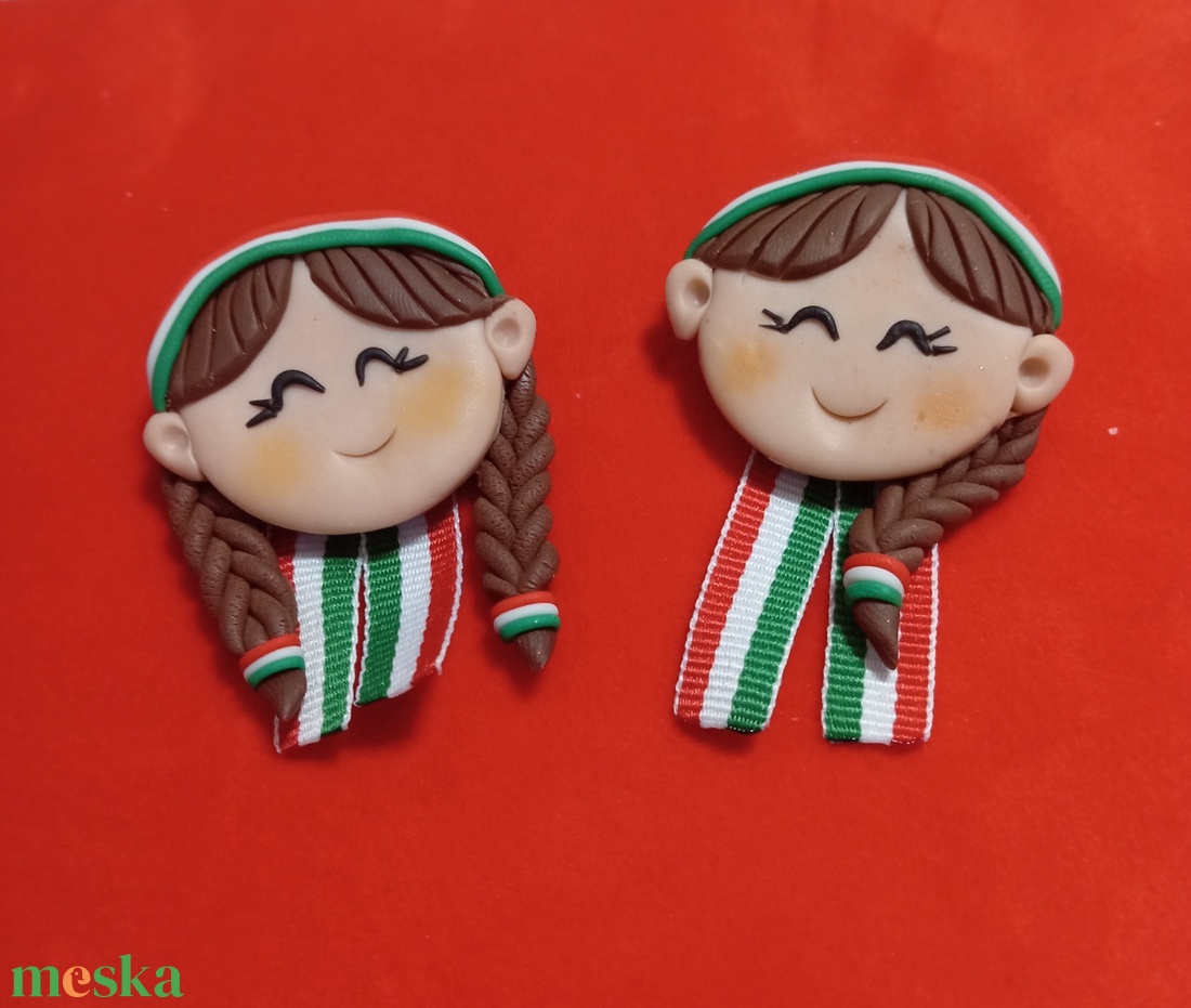 Magyar Leányka trikolor kitűző - ékszer - kitűző és bross - Meska.hu