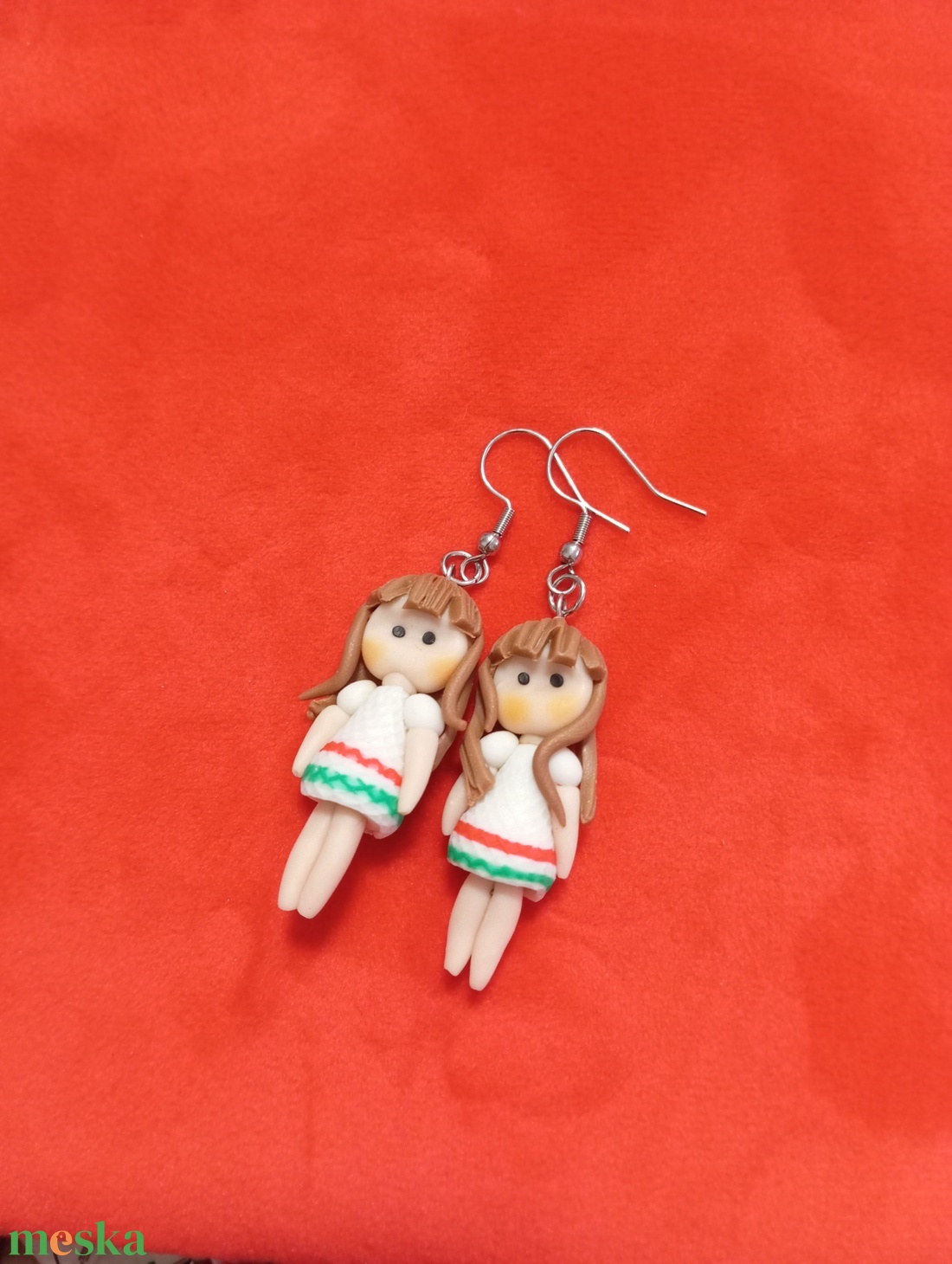 Magyar Leányka fülbevaló 2 - ékszer - fülbevaló - lógó fülbevaló - Meska.hu