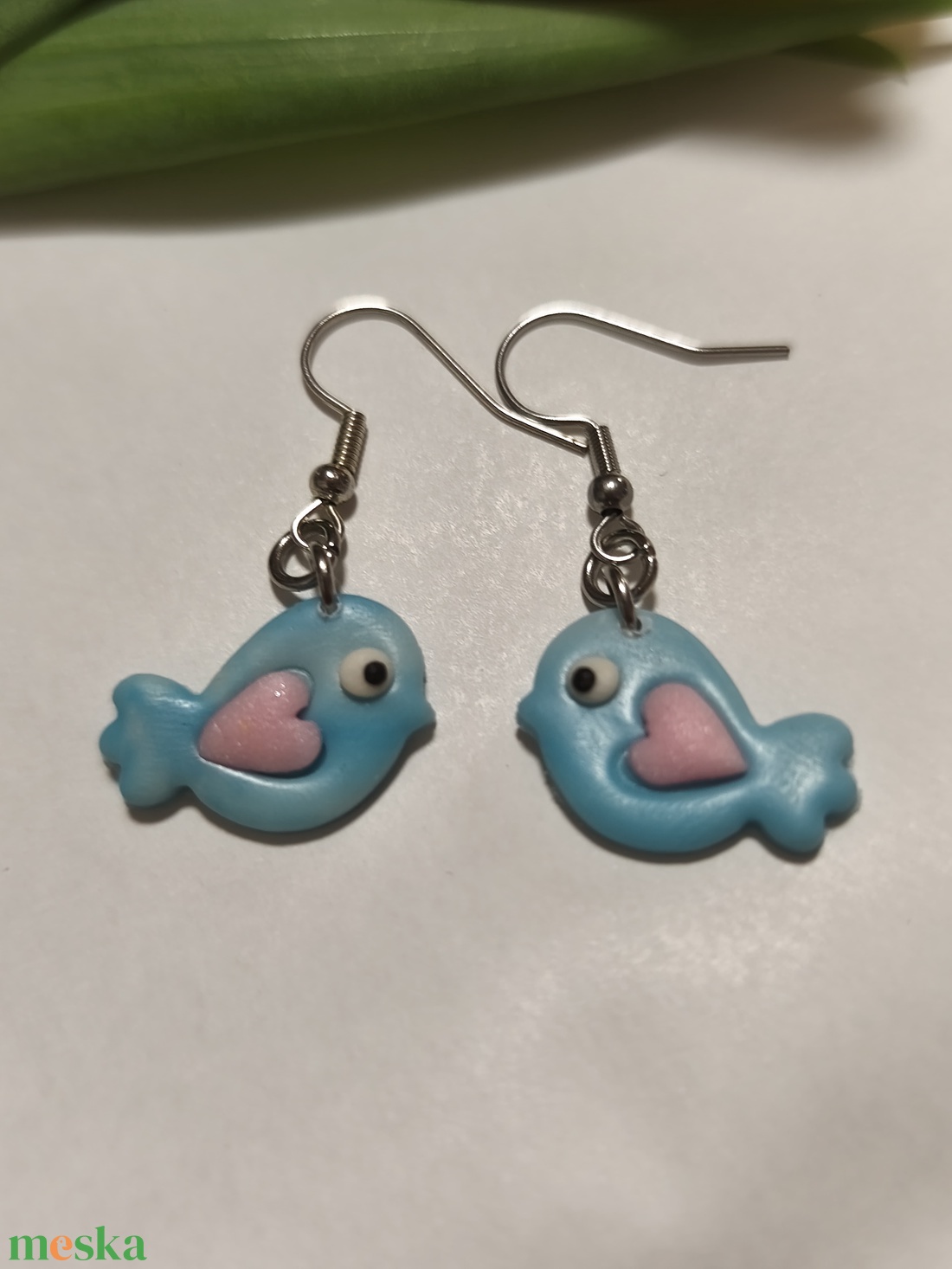 A boldogság kék madárkája fülbevaló  - ékszer - fülbevaló - lógó fülbevaló - Meska.hu