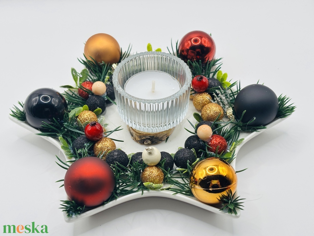 Karácsonyi asztaldísz a Bucs színeiben  - karácsony - karácsonyi lakásdekoráció - ünnepi asztaldekoráció - Meska.hu