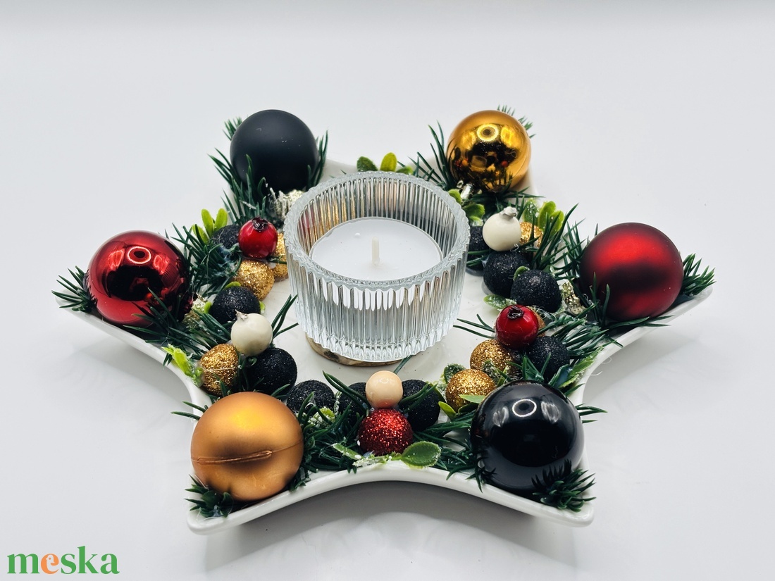 Karácsonyi asztaldísz a Bucs színeiben  - karácsony - karácsonyi lakásdekoráció - ünnepi asztaldekoráció - Meska.hu