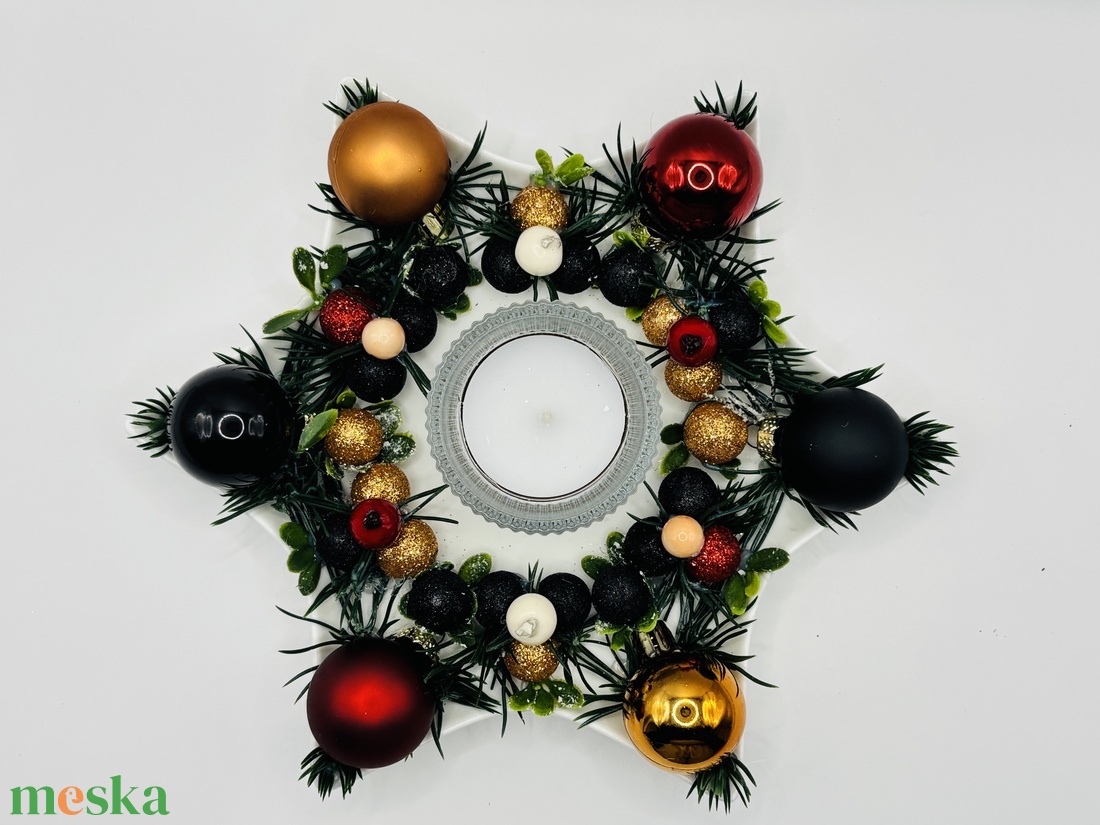 Karácsonyi asztaldísz a Bucs színeiben  - karácsony - karácsonyi lakásdekoráció - ünnepi asztaldekoráció - Meska.hu