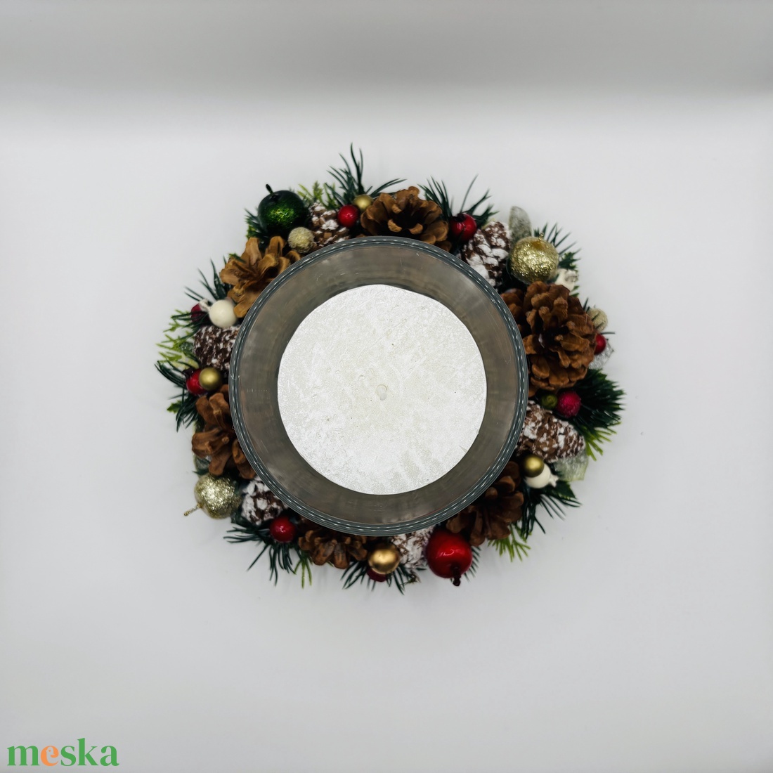 Karácsonyi asztaldísz erdei hangulattal - karácsony - karácsonyi lakásdekoráció - ünnepi asztaldekoráció - Meska.hu