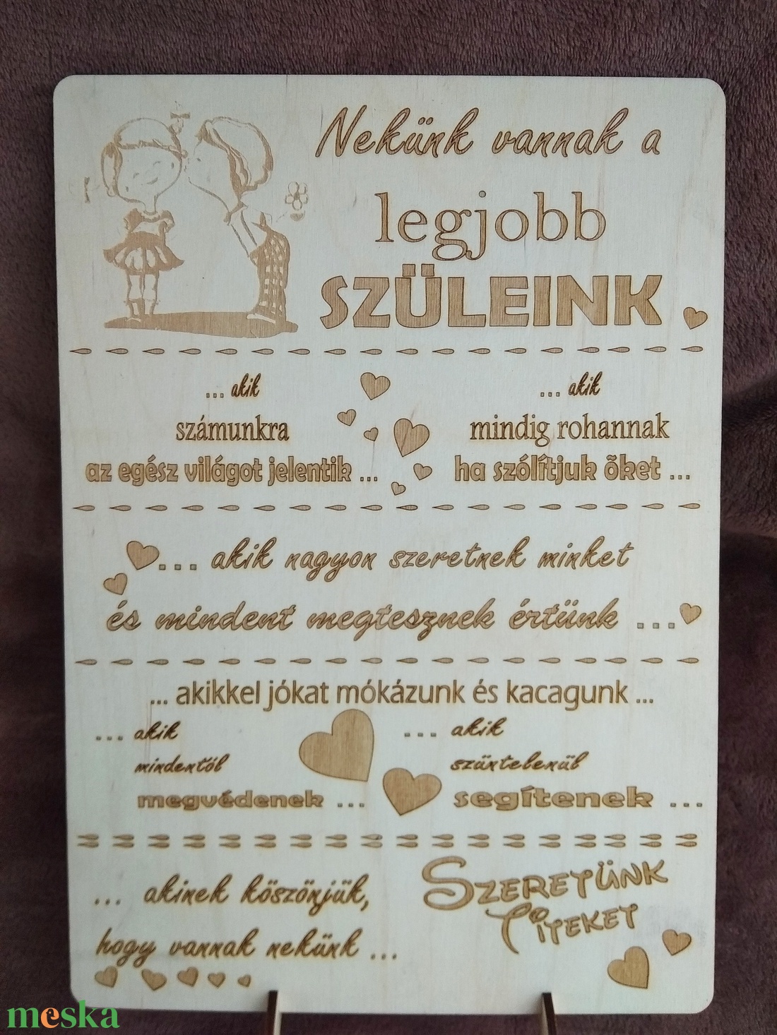 Nekünk vannak a legjobb szüleink tábla - otthon & életmód - dekoráció - Meska.hu