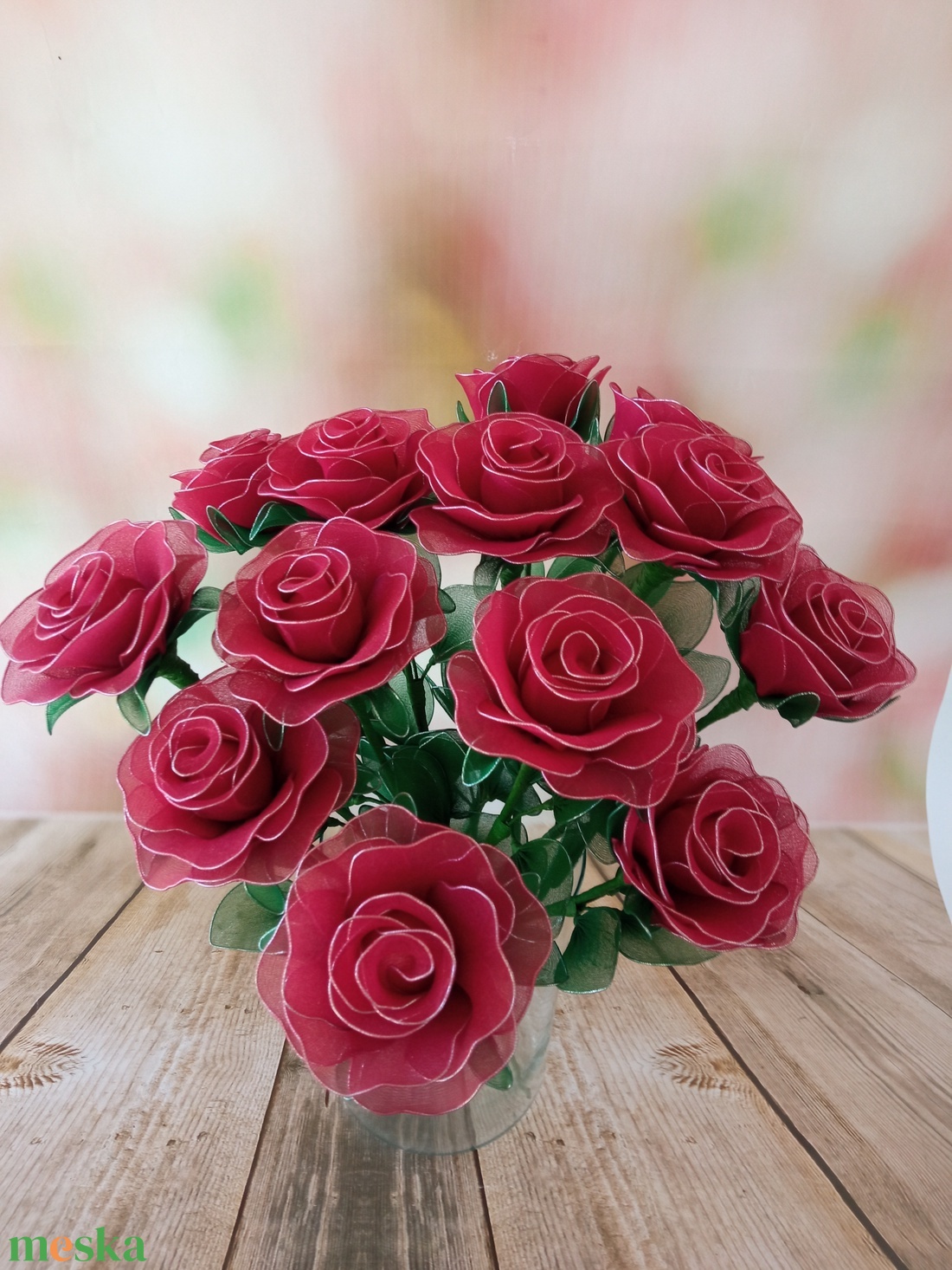 Harisnyavirág rózsa - otthon & életmód - dekoráció - asztal és polc dekoráció - asztaldísz - Meska.hu