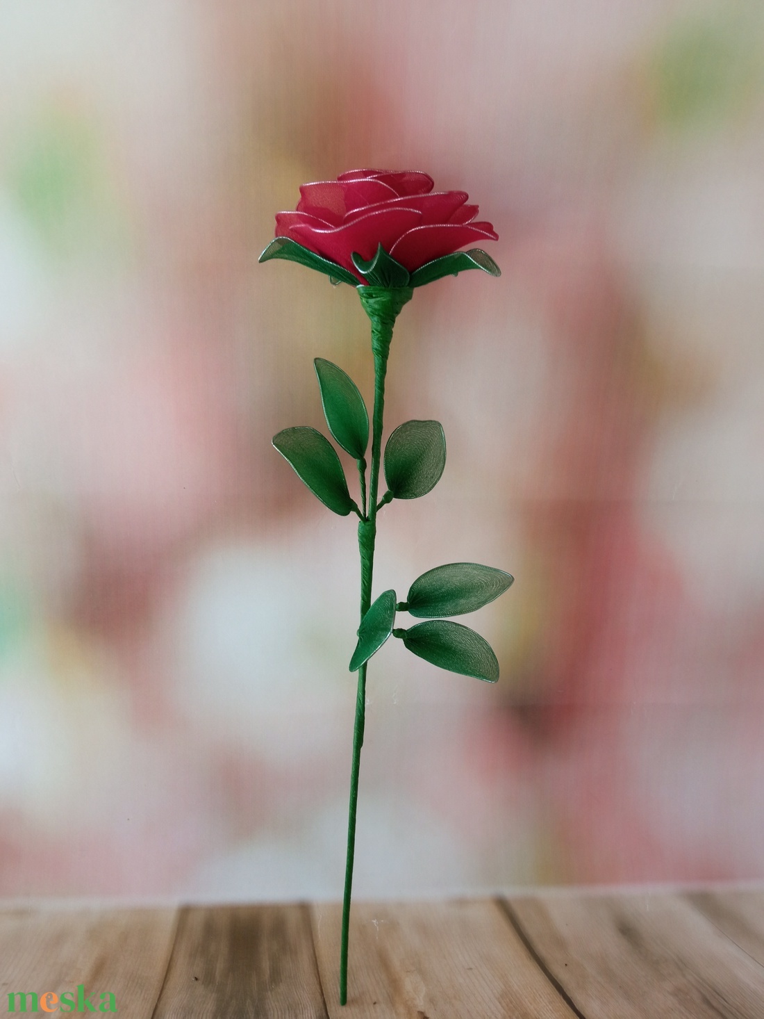 Harisnyavirág rózsa - otthon & életmód - dekoráció - asztal és polc dekoráció - asztaldísz - Meska.hu