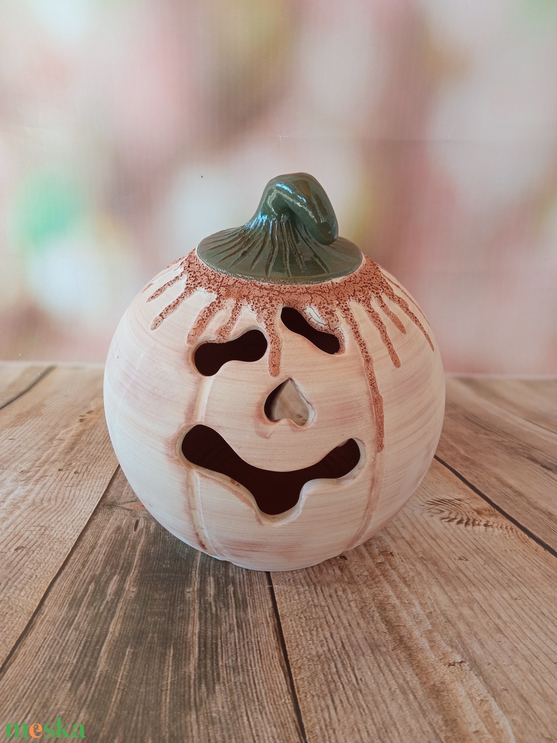 Kerámia töklámpás  - otthon & életmód - dekoráció - halloween - halloweeni tök - Meska.hu