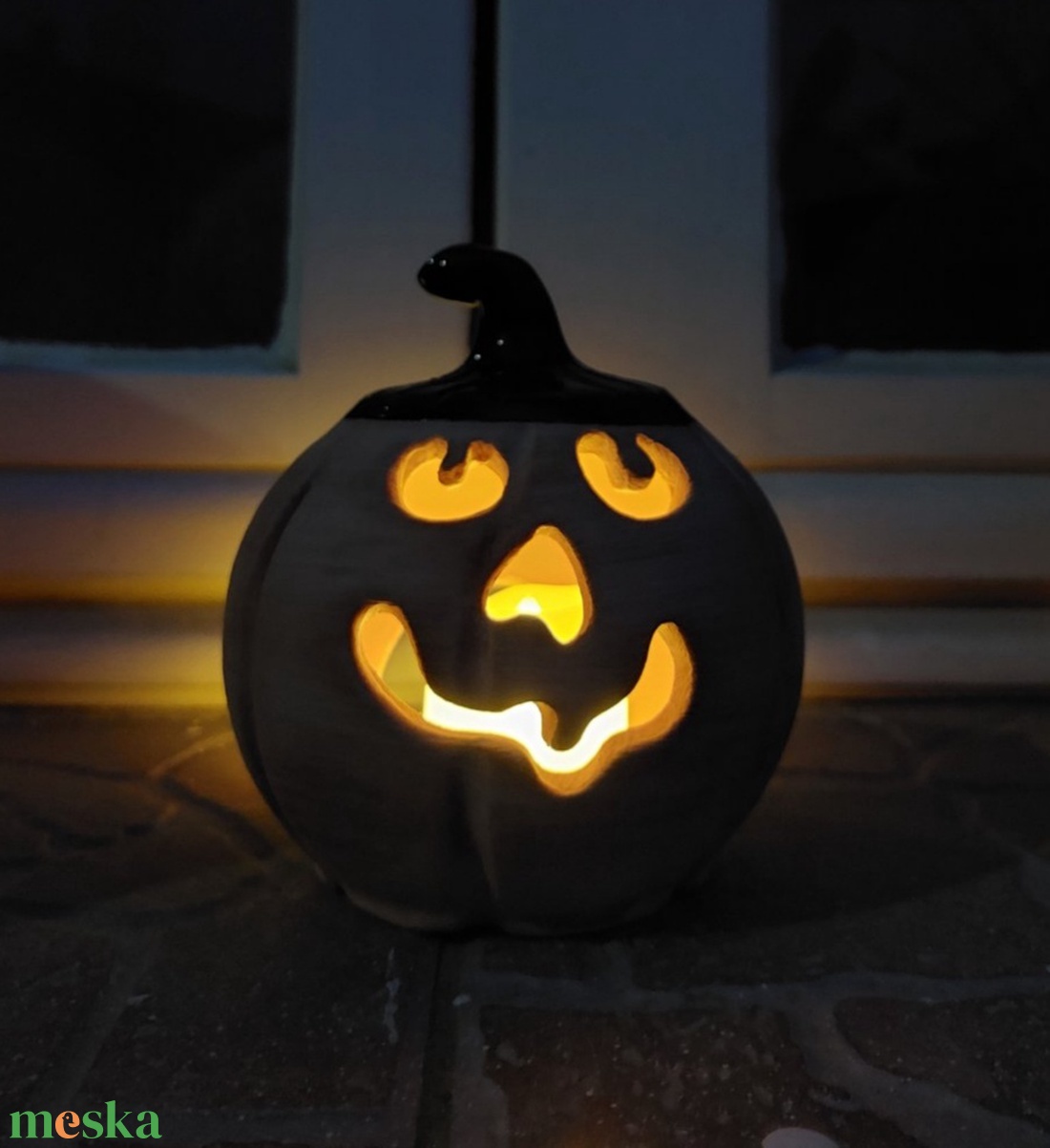 Kerámia töklámpás  - otthon & életmód - dekoráció - halloween - halloweeni tök - Meska.hu