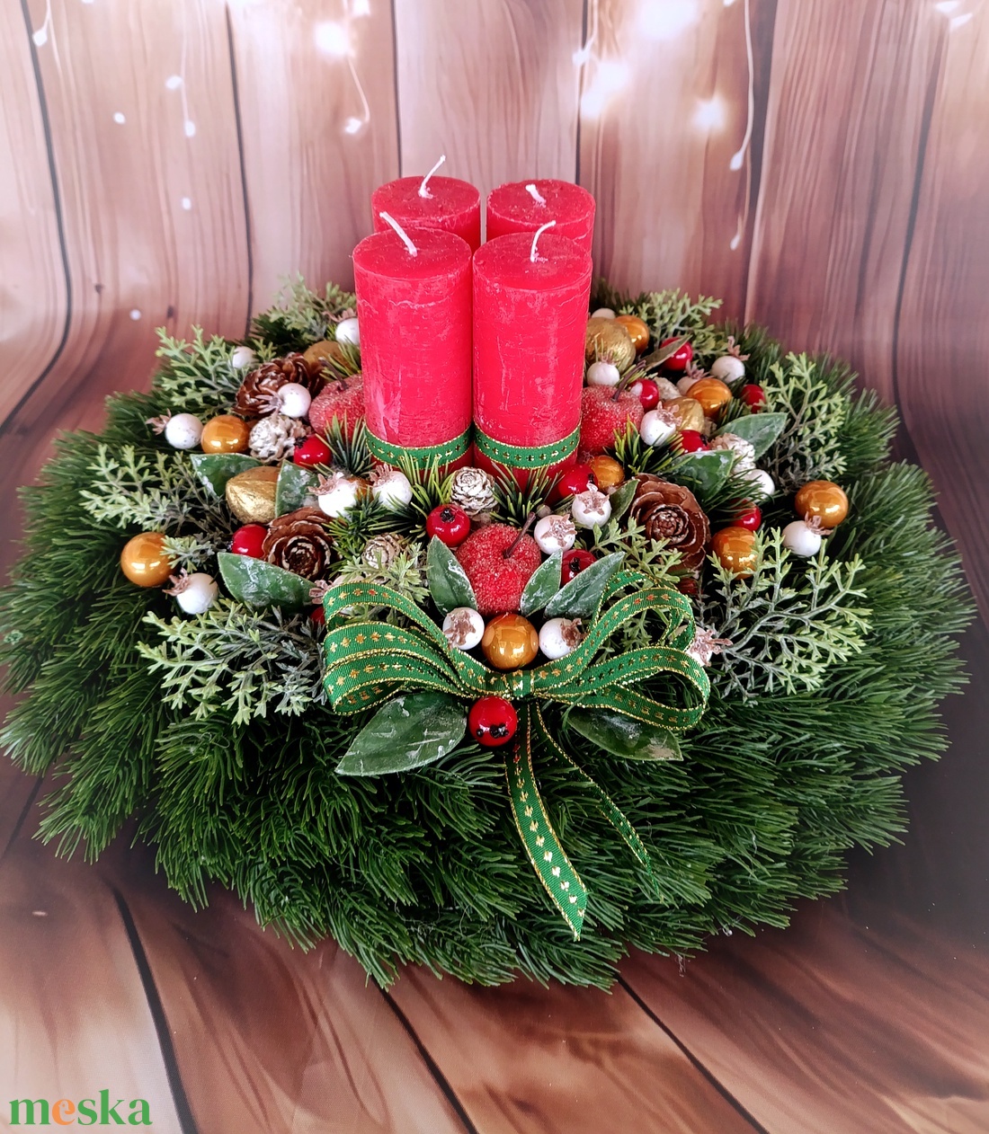 Adventi koszorú  - karácsony - adventi díszek - adventi koszorú - Meska.hu