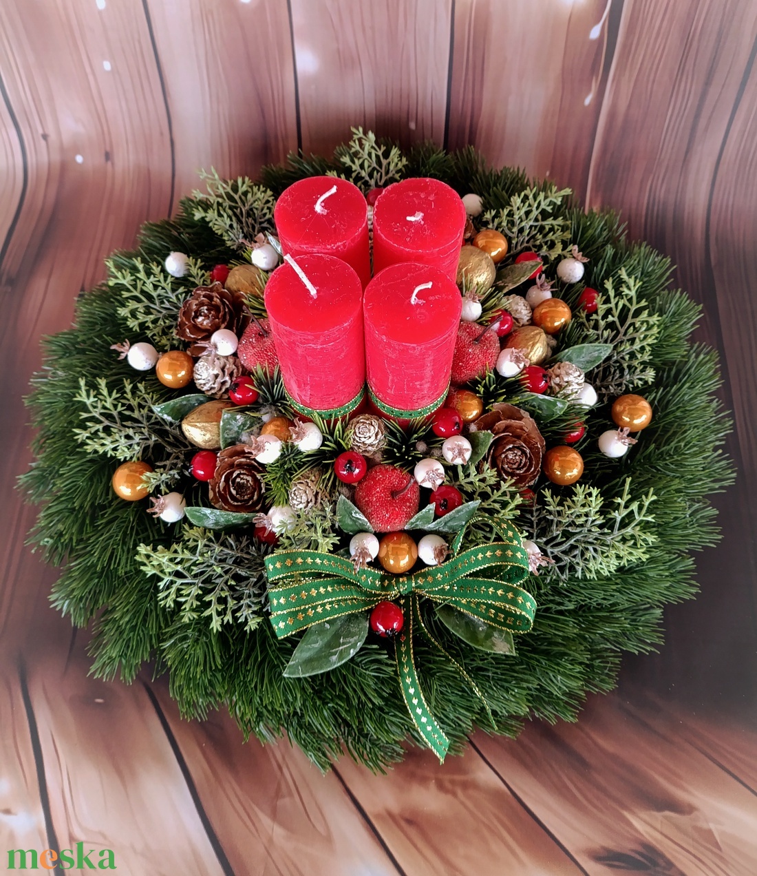 Adventi koszorú  - karácsony - adventi díszek - adventi koszorú - Meska.hu