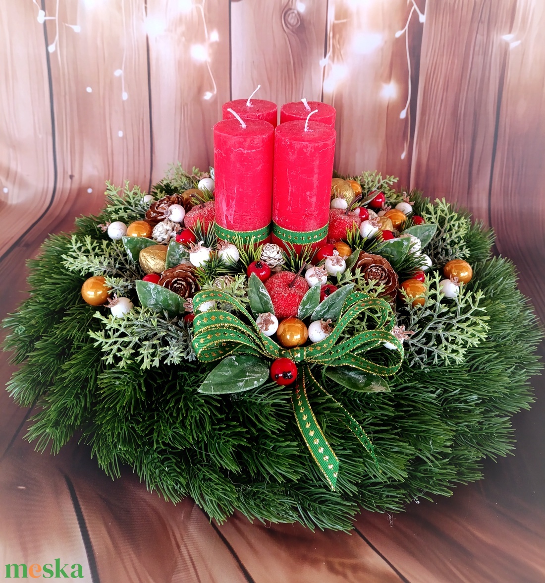 Adventi koszorú  - karácsony - adventi díszek - adventi koszorú - Meska.hu