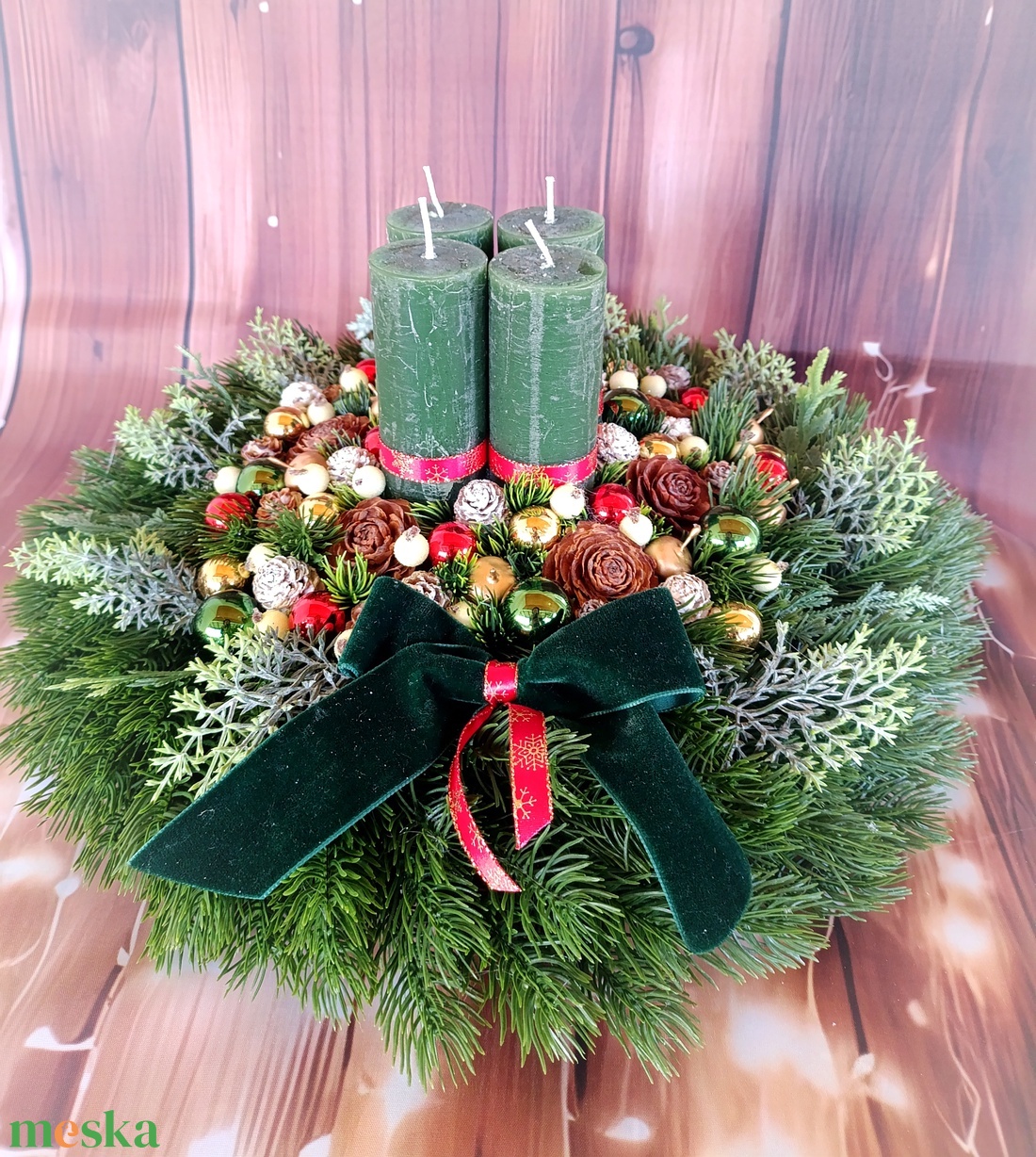 Adventi koszorú  - karácsony - adventi díszek - adventi koszorú - Meska.hu