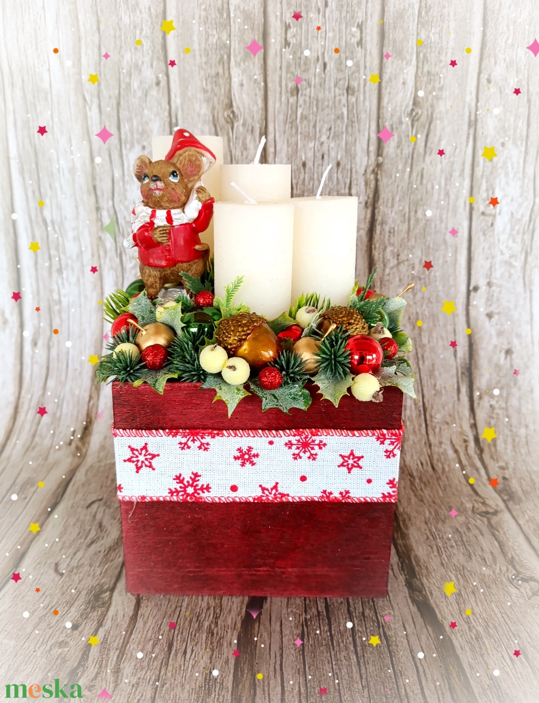 Adventi asztaldísz  - karácsony - adventi díszek - adventi koszorú - Meska.hu