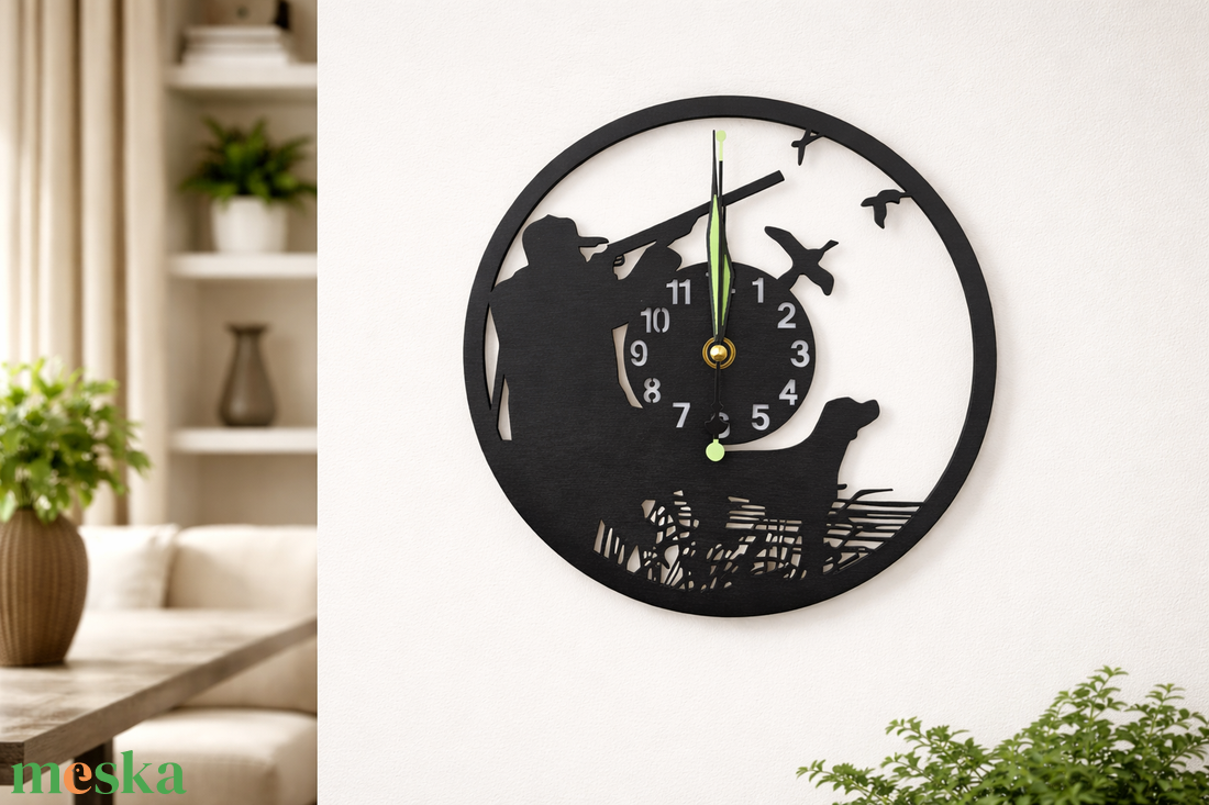 Vadászos falióra - otthon & életmód - dekoráció - fali és függő dekoráció - falióra & óra - Meska.hu