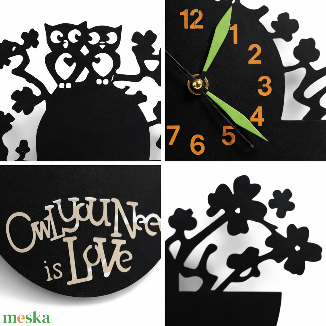 Baglyos falióra - otthon & életmód - dekoráció - fali és függő dekoráció - falióra & óra - Meska.hu