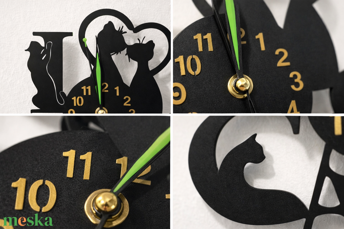 Macskás óra - otthon & életmód - dekoráció - fali és függő dekoráció - falióra & óra - Meska.hu