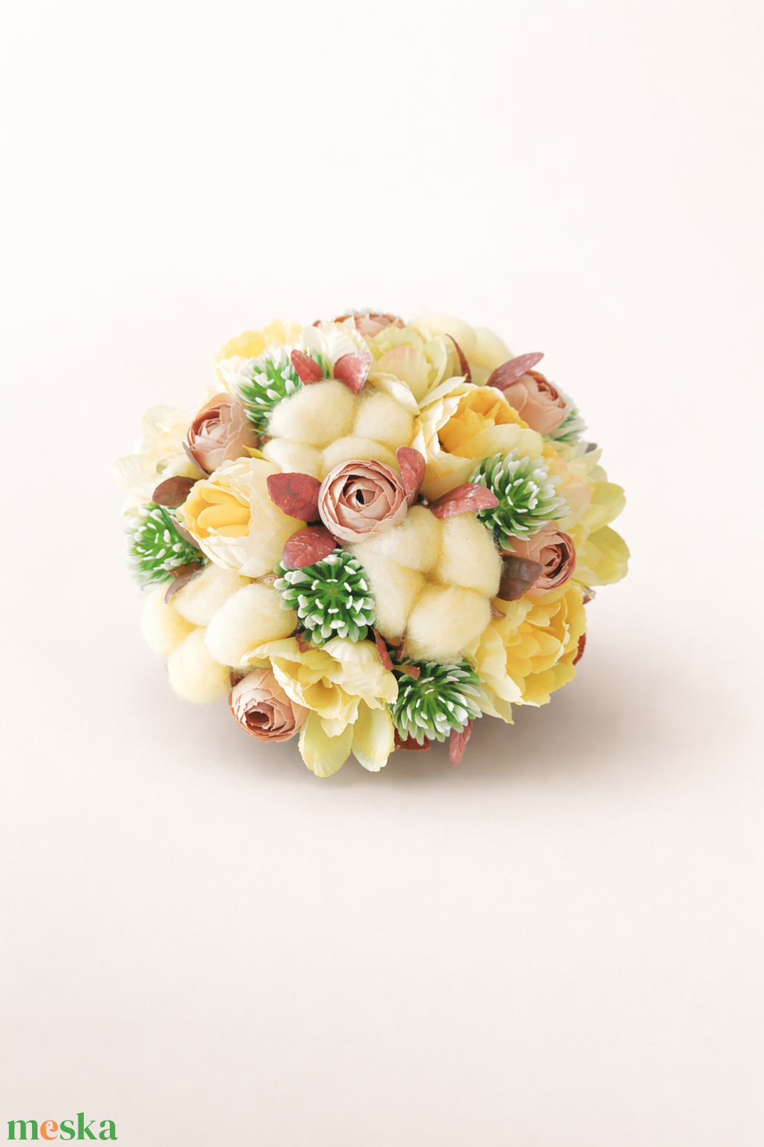 Sárga-zöld virágbox - otthon & életmód - dekoráció - asztal és polc dekoráció - asztaldísz - Meska.hu