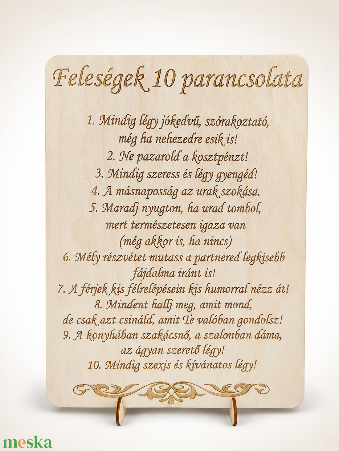 Feleségek 10 parancsolata � gravírozott fatábla - otthon & életmód - dekoráció - kép & falikép - táblakép - Meska.hu