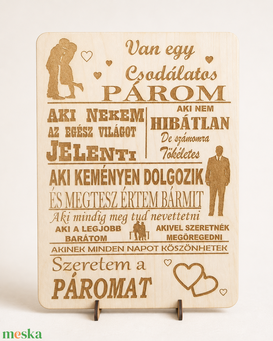 Csodálatos párom � gravírozott fatábla - otthon & életmód - dekoráció - kép & falikép - táblakép - Meska.hu