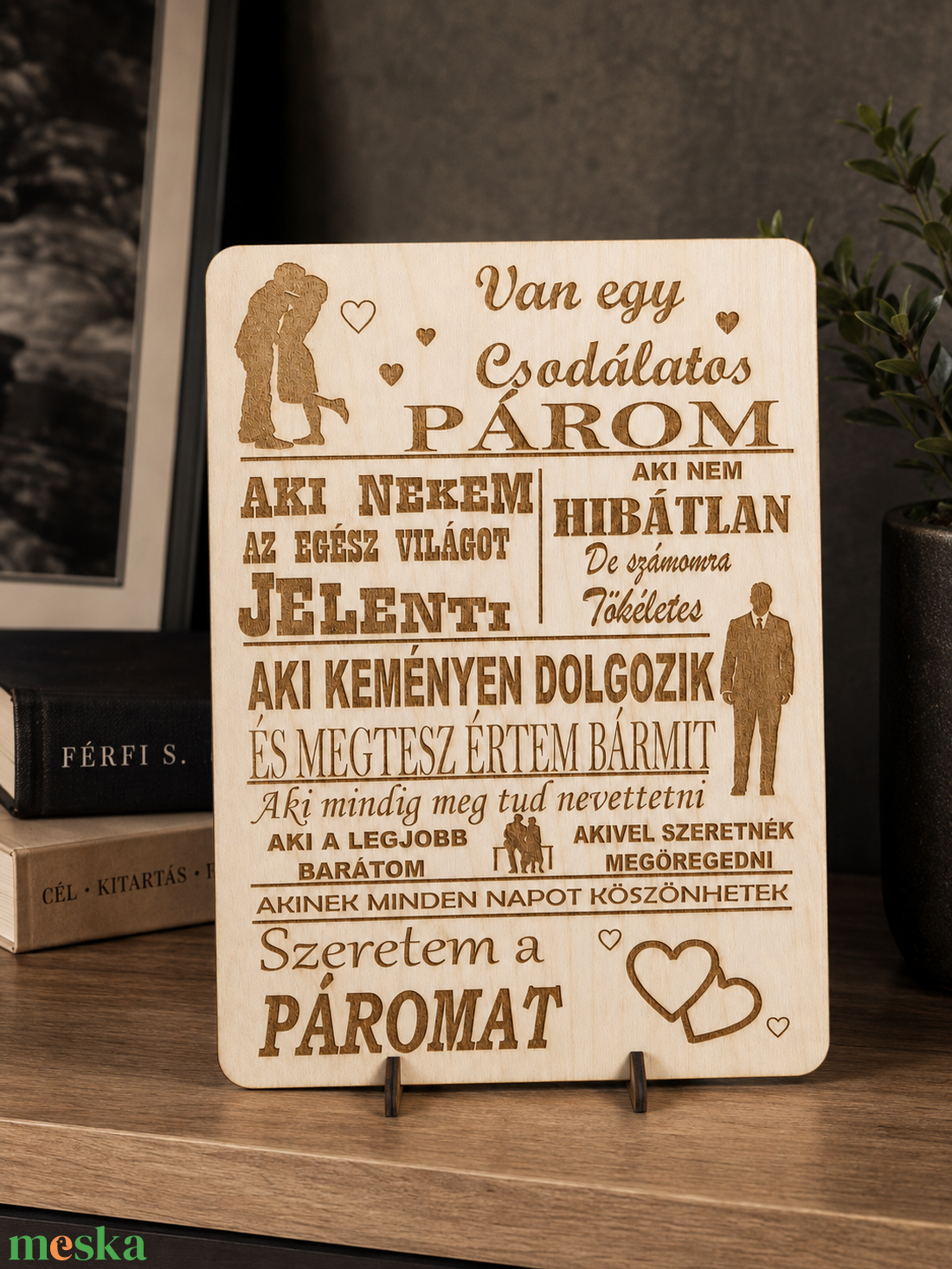 Csodálatos párom � gravírozott fatábla - otthon & életmód - dekoráció - kép & falikép - táblakép - Meska.hu