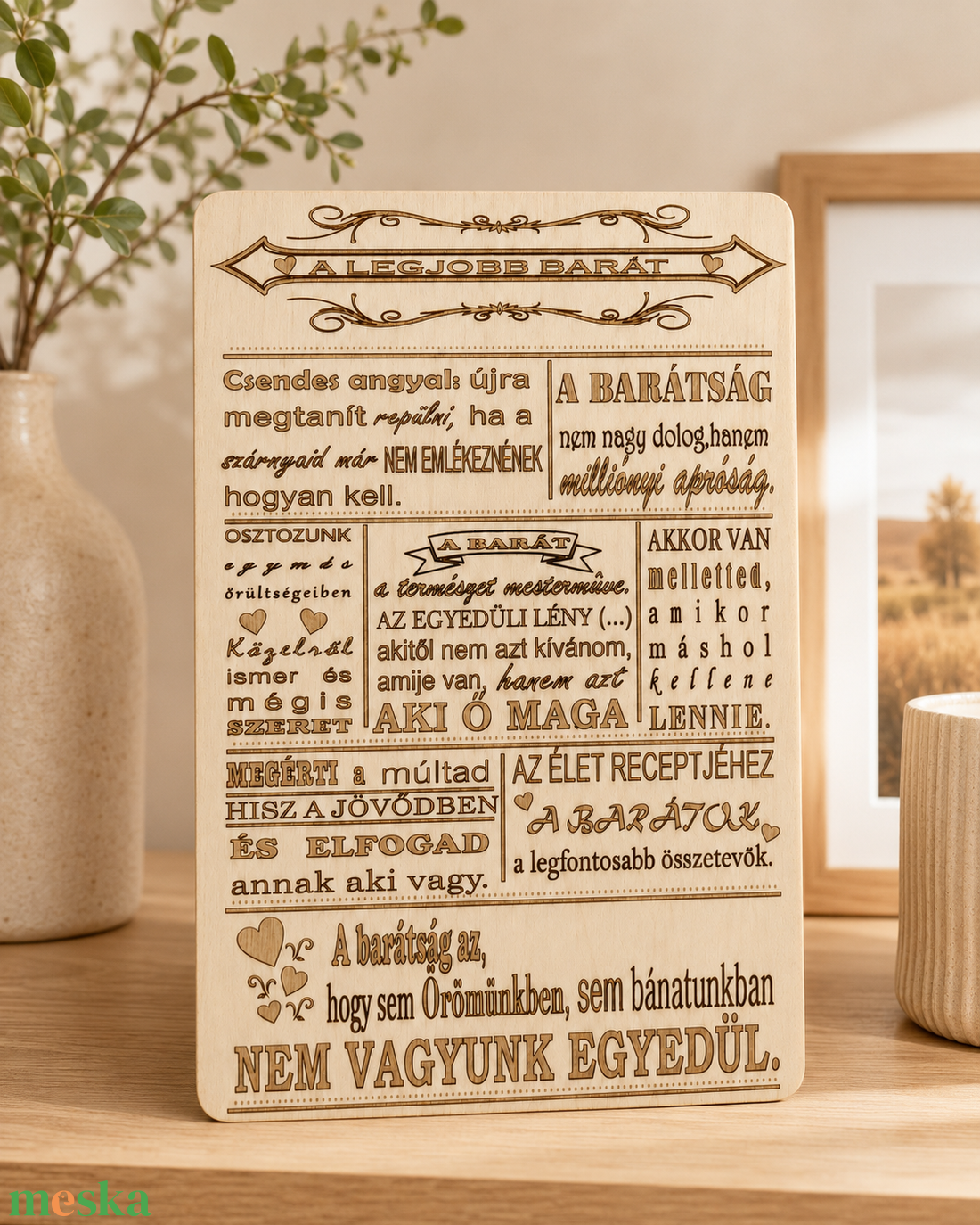 A legjobb barát � gravírozott fatábla - otthon & életmód - dekoráció - kép & falikép - táblakép - Meska.hu