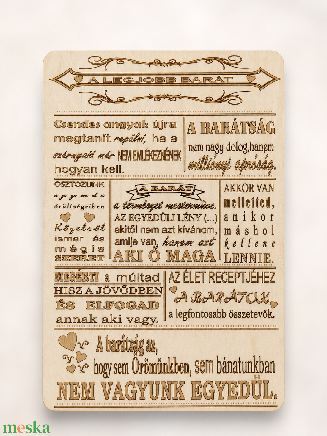 A legjobb barát � gravírozott fatábla - otthon & életmód - dekoráció - kép & falikép - táblakép - Meska.hu