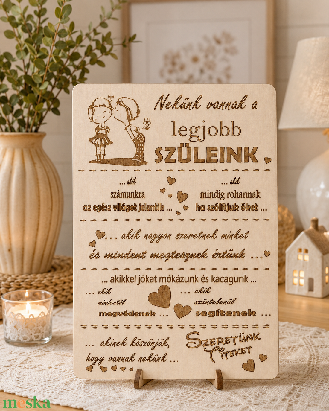 Legjobb szülők � gravírozott fatábla - otthon & életmód - dekoráció - kép & falikép - táblakép - Meska.hu