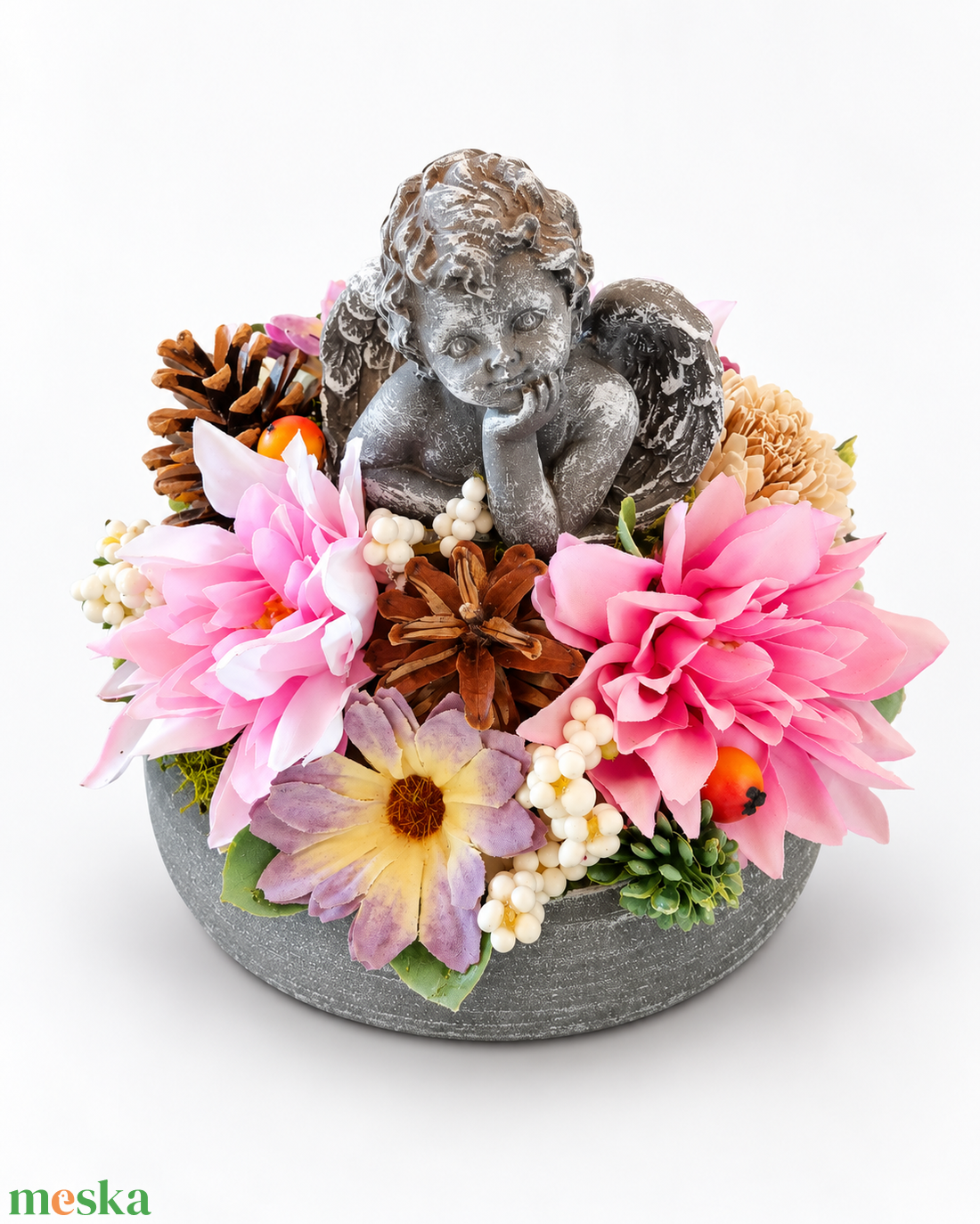 Angyalkás kegyeleti dísz - otthon & életmód - vallás - temetkezési tárgy - sírtálak - Meska.hu
