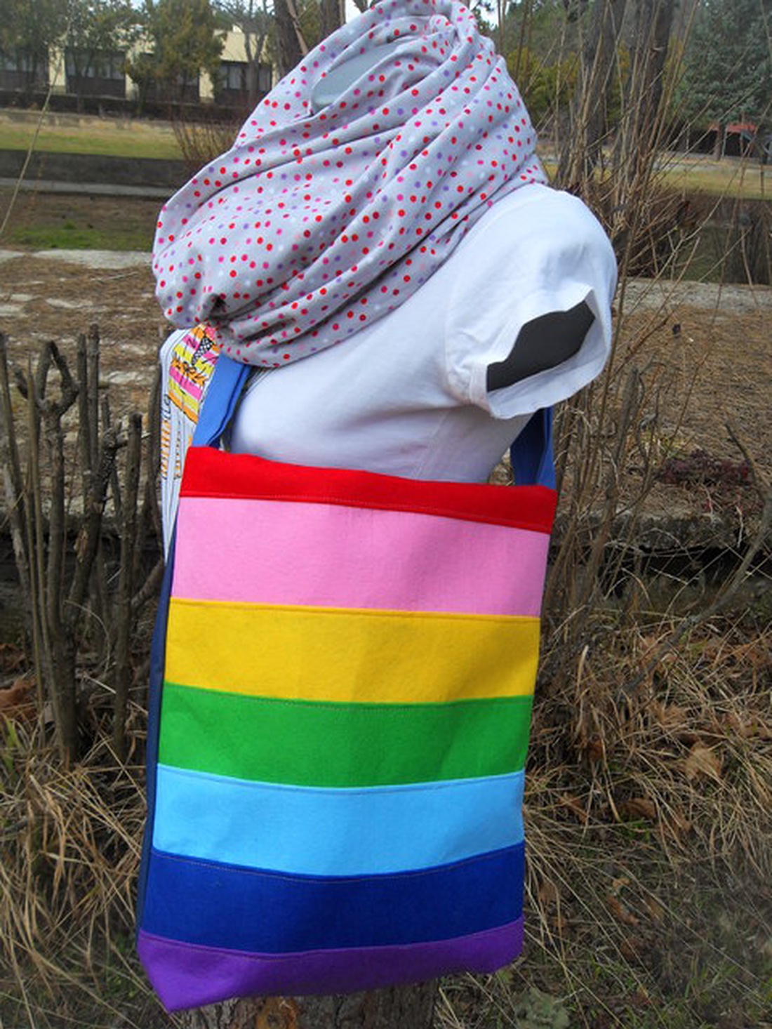 Tavasz kollekció / Szivárvány Csíkos Oldaltáska -  - Meska.hu