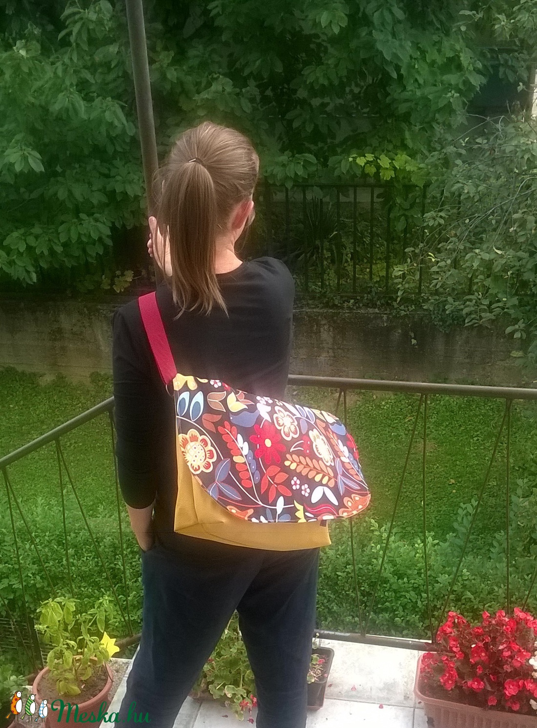 Virágos biciklis táska/ oldaltáska -  - Meska.hu