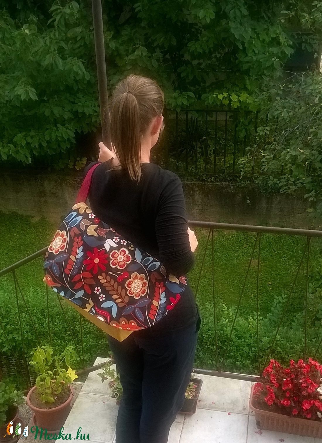 Virágos biciklis táska/ oldaltáska -  - Meska.hu