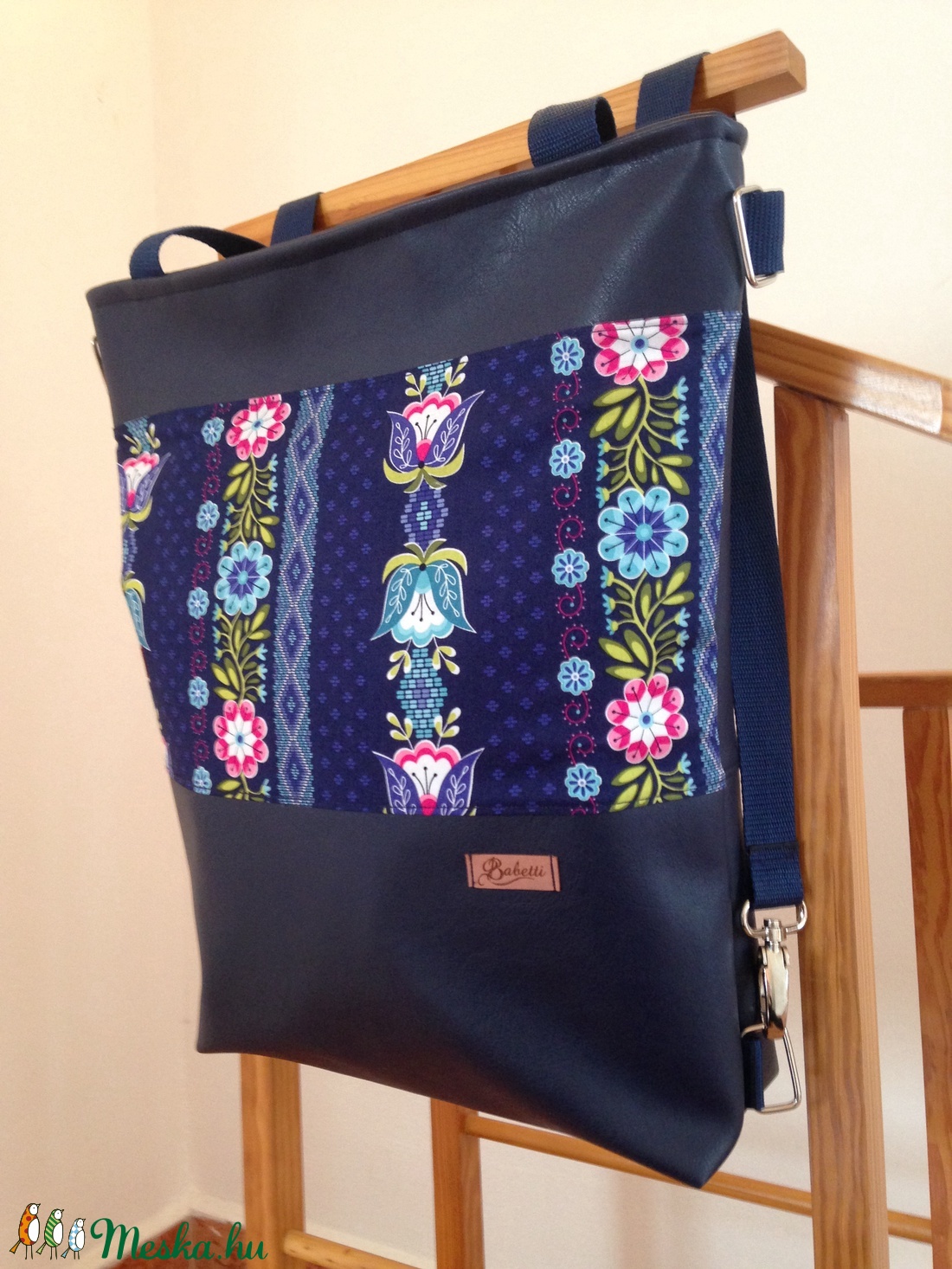 3in1 táska kék- magyaros minta -  - Meska.hu