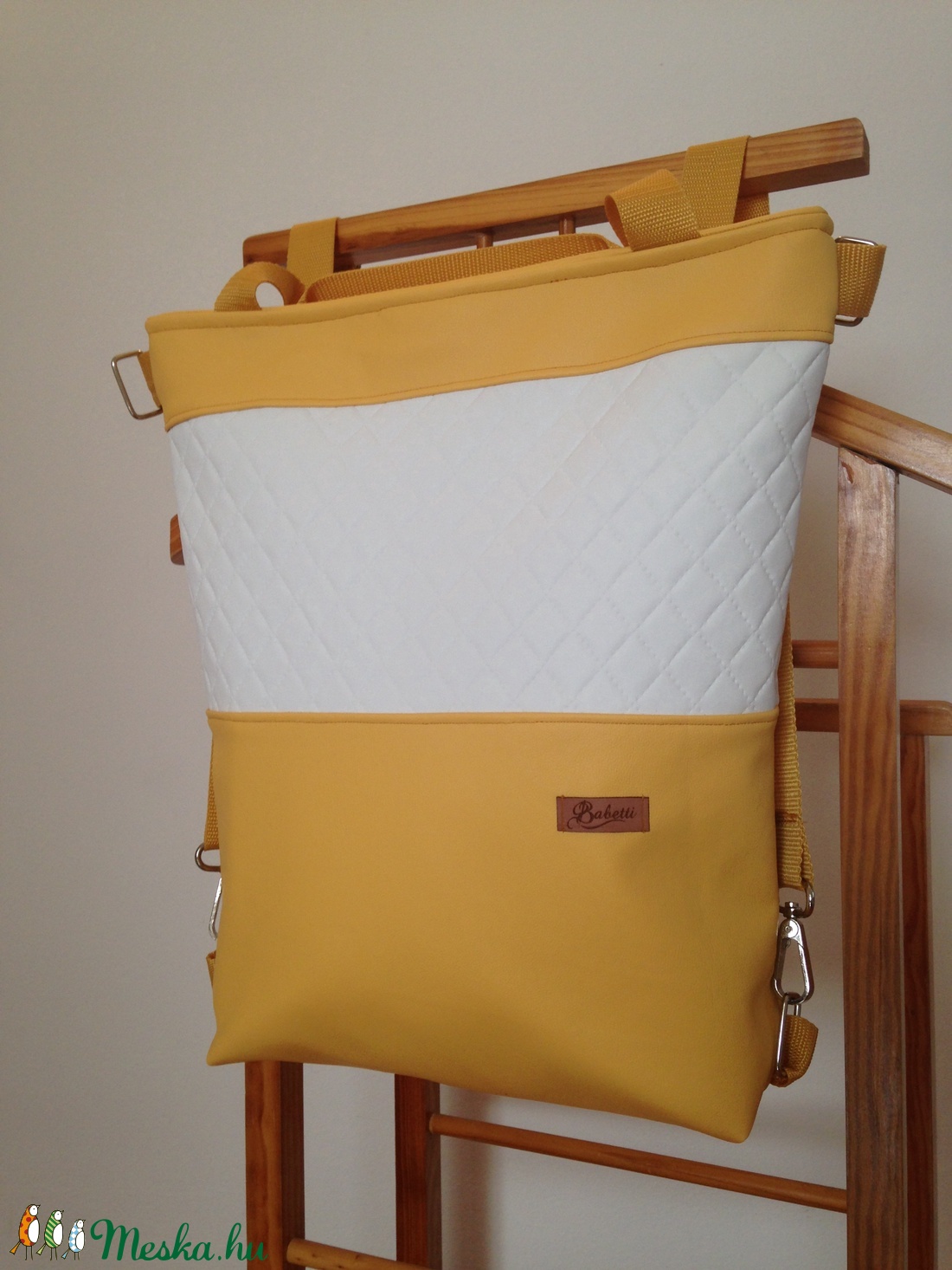 3in1 táska okkersárga- fehér -  - Meska.hu